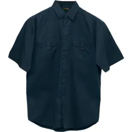 Navy Mens Plain Bush Shirt